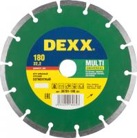 DEXX MULTI UNIVERSAL 180 мм, диск алмазный отрезной сегментный по бетону, кирпичу, тротуарным плитам, песчанику (180х22.2 мм, 7х2.2 мм), 36691-180