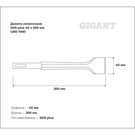 Лопаточное долото sds-plus Gigant GRD 11061