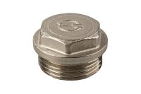 Заглушка GENERAL FITTINGS, 6-ти гранная головка с прижимной шайбой, никелированная латунь, наружная резьба, 3/4"