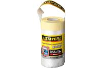Защитная пленка STAYER 15 м 0 65 м 9 мкм с клейкой лентой Маскер 12255-055-15