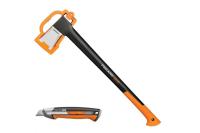FISKARS Набор: Топор Х25+Нож строительный 18 мм CarbonMax