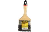 Плоская кисть STAYER Universal 100 мм 4" чёрная натуральная щетина деревянная ручка 01022-100
