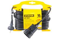 STAYER Удлинитель на рамке "MF 207", 15 м, 2200 Вт, 1 гнездо, ПВС 2х0,75 мм2,