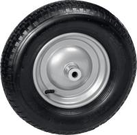 GRINDA WP-20, 4″х380мм, для тачек (арт. 422401, 422406, 422408), стальной диск, подшипник 20мм, пневматическое колесо для тачки, PROLine (422409)