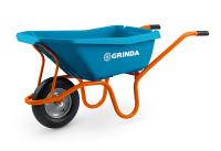 GRINDA GP-21, ударопрочный пластиковый кузов, 110 л, 180 кг, одноколесная, пневматическое колесо, тачка садовая PROLine (422408)