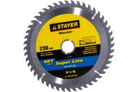 STAYER Super line 230 x 30мм 48Т, диск пильный по дереву, точный рез, 3682-230-30-48