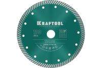 KRAFTOOL TURBO 180мм, диск алмазный отрезной сегментир по армир бетону, кирпичу, тротуар плитке, граниту, черепице (180х22.2 мм, 10х2.6 мм), 36682-180