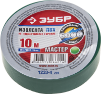 Изоляционная лента пвх ЗУБР Профессионал Электрик-10 15 мм х 10 м зеленая 1233-4
