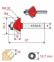 Фреза Атака кромочная калевочная D33.3/ф8/H16