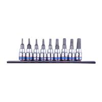 Набор торцевых насадок 1/4", Torx, Т8-Т40 мм, L = 37 мм, с отверстием, 9 предметов KING TONY 2119PR