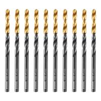Сверло по металлу, 4 мм, HSS-Tin, Golden Tip, 10 шт. Denzel