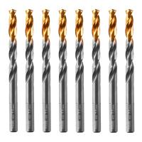 Сверло по металлу, 7,5 мм, HSS-Tin, Golden Tip, 8 шт. Denzel