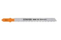 STAYER T101B, полотна для эл/лобзика, HCS сталь, по дереву, ДСП, ДВП, Т-хвост., шаг зуба 2,5мм (10TPI), раб. длина 75мм, 2шт,  Professional, 15990-2.5