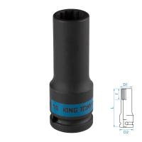 Головка торцевая ударная глубокая двенадцатигранная 1/2", 16 мм KING TONY 443016M