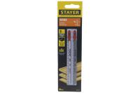 STAYER T144DP, полотна для эл/лобзика, HCS сталь, прямой рез дерева/фанеры/ДСП, Т-хвост, шаг зуба 4мм, раб. длина 75мм, 2шт, Professional, 15983-4