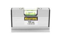 Kraftool 4-в-1 100 мм, компактный уровень 4-в-1: 0%, 1%, 2%, 3%. ACU-VIEW, съемное основание для труб, точность 0.5 мм/м, 1-34733-010