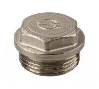 Заглушка GENERAL FITTINGS, 6-ти гранная головка с прижимной шайбой, никелированная латунь, наружная резьба, 1"