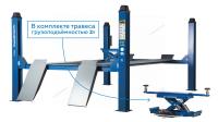 Подъемник четырехстоечный 4.5 т, c ручной траверсой 2 т N423, 380 В, синий