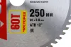 ЗУБР Чистый рез 250 x 32мм 60Т, диск пильный по дереву, 36914-250-32-60