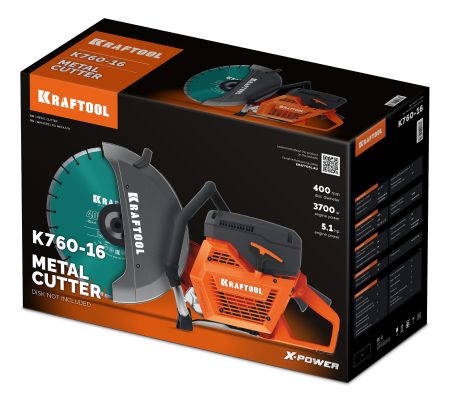 KRAFTOOL 3700 Вт, 400 мм, без диска, бензорез по металлу (рельсорез) (K760-16)