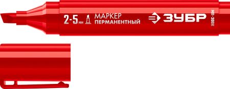 ЗУБР МП-300К красный, 2-5 мм, клиновидный перманентный маркер (06323-3)