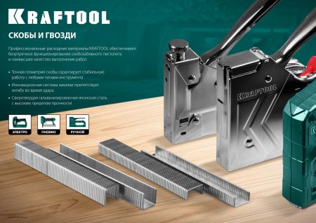KRAFTOOL скобы тип 53F (D/056), 19 мм, калибр 23GA. 5000 шт (31787-19)
