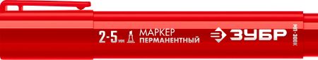ЗУБР МП-300К красный, 2-5 мм, клиновидный перманентный маркер (06323-3)