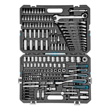 Набор инструментов, 1/2", 3/8", 1/4", CrV, 120 зубьев, 216 предметов Gross