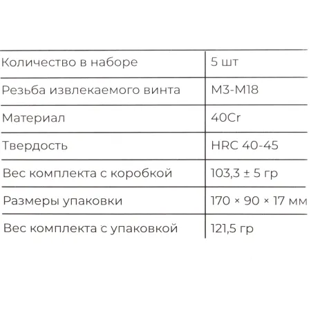 Набор экстракторов Gigant GSE-5
