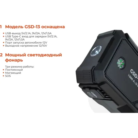 Портативное пуско-зарядное устройство Gigant GSD-13