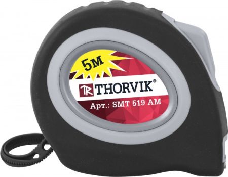 Thorvik Рулетка с магнитным захватом и автостопом, в обрезиненном корпусе