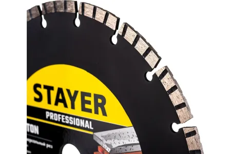 STAYER BETON 230 мм, диск алмазный отрезной по бетону, кирпичу, плитке, граниту, черепице, песчанику (230х22.2мм, 7х2.4мм), 3660-230, Professional