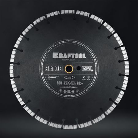 KRAFTOOL BETON 350 мм (25.4/20 мм, 12х3.2 мм), алмазный диск (36686-350)