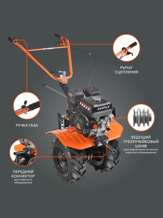 Мотоблок бензиновый PATRIOT Калуга М с колесами X-Drive