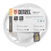 Шнур сетевой Energy Series, ПВС, 1,5 м, 2 x 1 мм, с неразборной вилкой, белый, Denzel