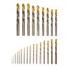 Набор сверл по металлу, 1-13 мм, Р6М5К8-TiN, Golden Tip, 25 шт Denzel