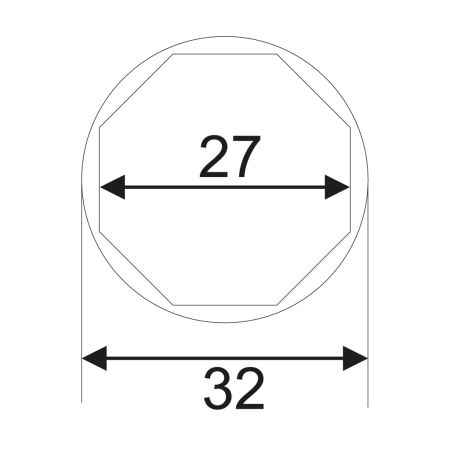 Головка для датчика КПП 1/2"х27мм 8-ми гранная JTCJTC