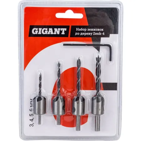 Набор зенковок по дереву Gigant Zenk-4