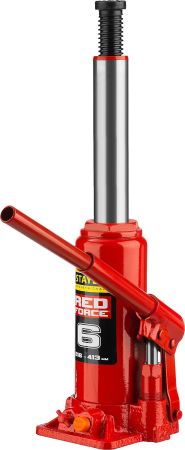 STAYER RED FORCE, 6 т, 216 - 413 мм, бутылочный гидравлический домкрат, Professional (43160-6)