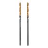 Сверло спиральное по металлу 2 x 49 мм, Р6М5, Golden Tip , 2шт. Denzel