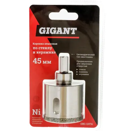 Алмазная коронка по стеклу и керамике Gigant DBG 11074