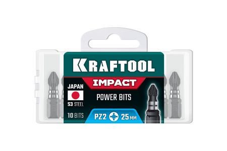 KRAFTOOL Impact PZ 2, 25 мм, 10 шт, ударные биты (26193-2-25-S10)