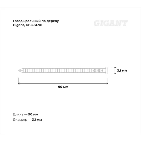 Реечный гвоздь Gigant RKP 31/90 2000 шт.