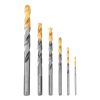 Набор сверл по металлу, 2-8мм, Р6М5К8-TiN, Golden Tip, 6 шт Denzel