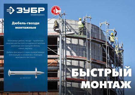 ЗУБР ДГМ, 40 x 4.5 мм, цинк, 1 кг, монтажный дюбель-гвоздь , Профессионал (3063-45-40-1)