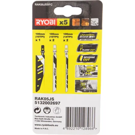 Набор пилок для лобзика RAK05JSBFC Ryobi