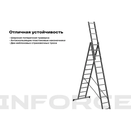 Профессиональная трехсекционная лестница Inforce ЛП-03-21