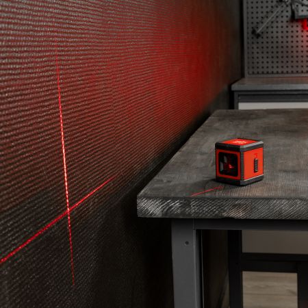 Лазерный уровень XQB RED Basic SET, 10 м, красный луч, батарейки, резьба 1/4" MTX