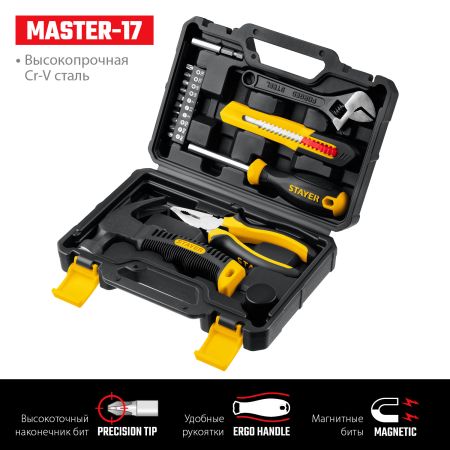 STAYER Master-17, 17 предм., универсальный набор инструмента для дома (2205-H17)