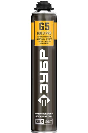 ЗУБР GOLD PRO 70, 850 мл, мелкопористая, c выходом до 65 л, пистолетная, монтажная пена (41157)